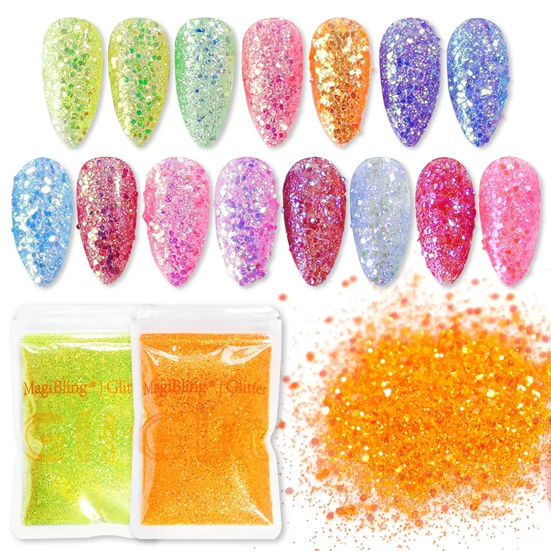MagiBling 100g Glitter Powder Sparkly Mixed Mermaid Sequins for Salon DIY handmade Nail Art Ornament Toys Accessories s
