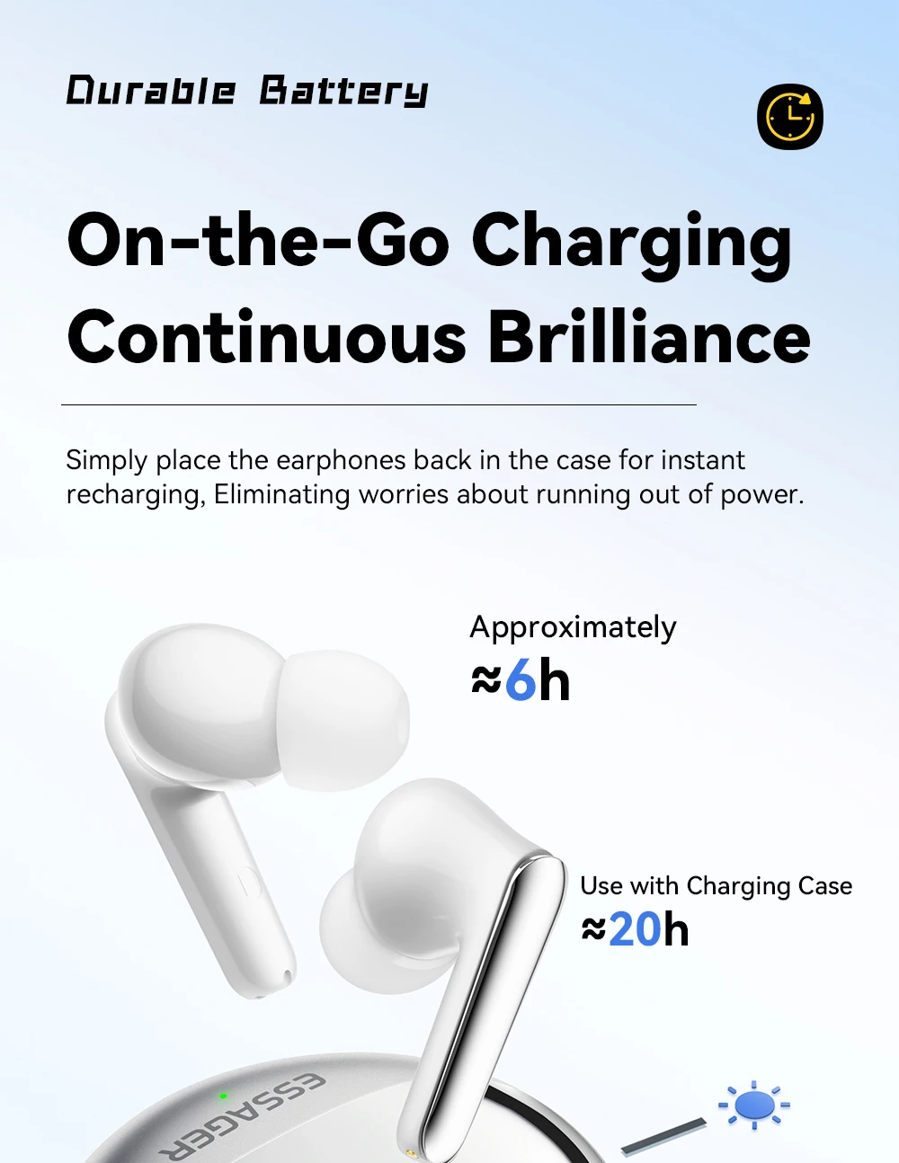 Wireless Bluetooth5.3 Headset Dual Noise Cancellation Touch Control Earbuds With