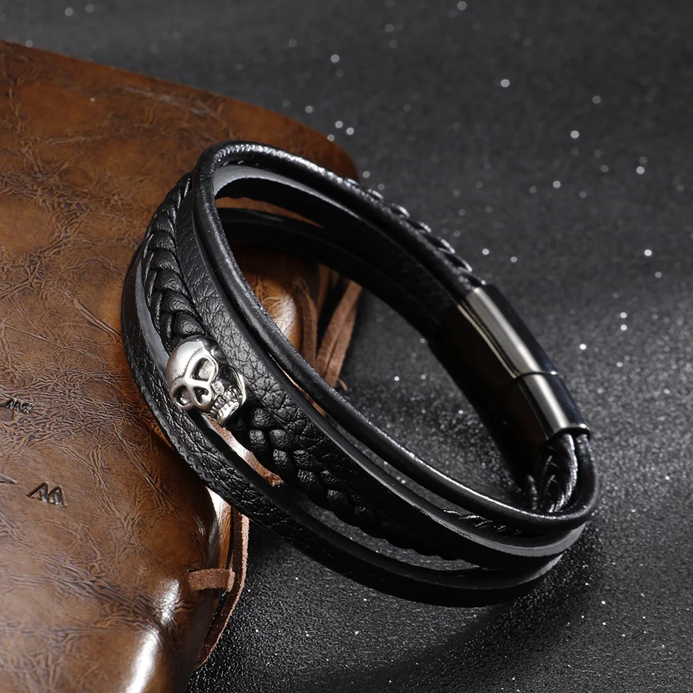 Magnetic leather bracelet STAINLESS STEEL