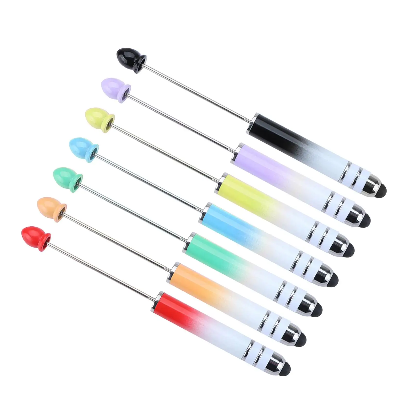 7 Pieces DIY Beadable Pens Kits DIY Multipurpose Classroom Presents Bead Ballpoint Pen for Classroom Journaling Exam Draw School