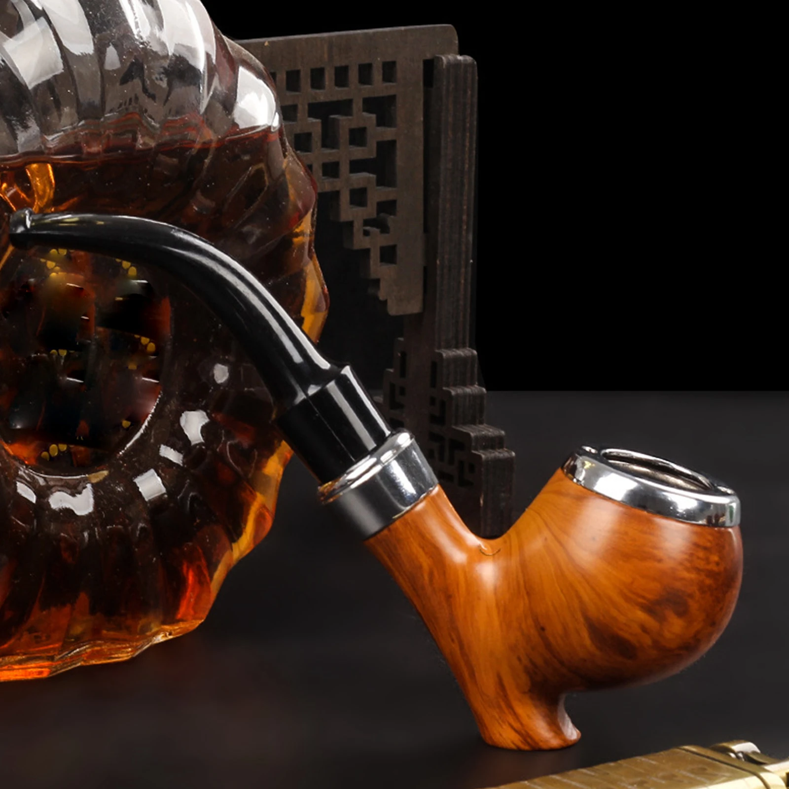Resin Wooden Tobacco Pipe 1pc Smoke Pipe Elbow Roll Filter Cigarette Holder Herb Grinder Smoking Tool tobacco pipe herb smoking pipe smoking pipe handicraft pipe