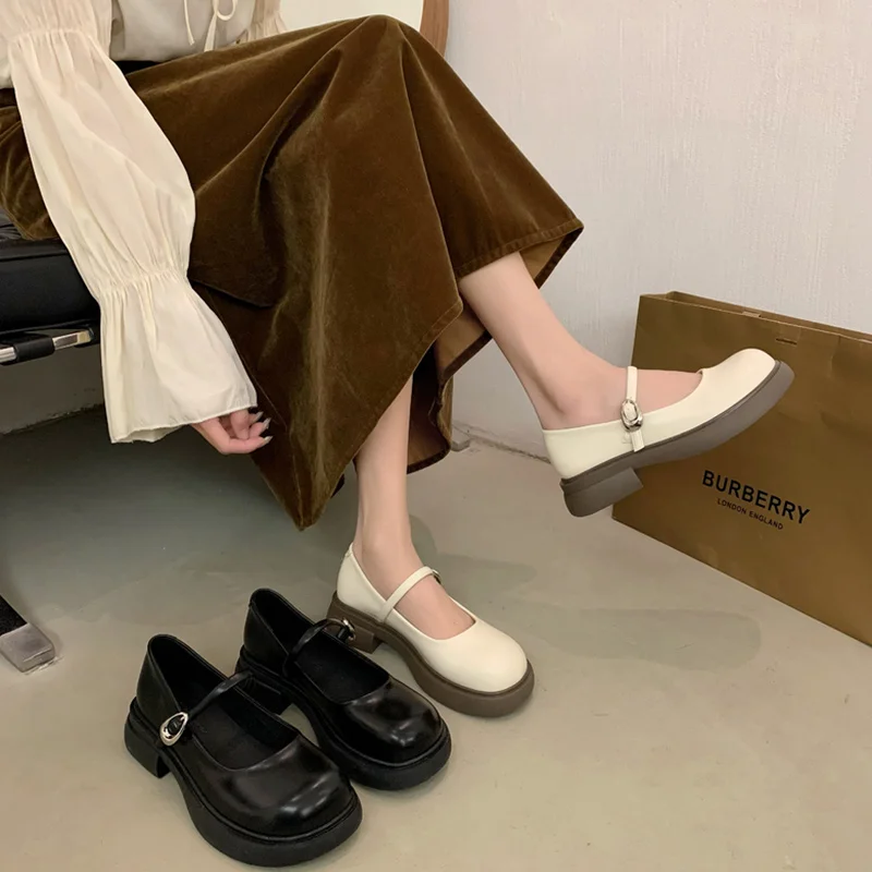 

Casual Woman Shoe Round Toe Oxfords Shallow Mouth Female Footwear Loafers With Fur Leather New Dress Slip-on Mary Janes PU Leisu