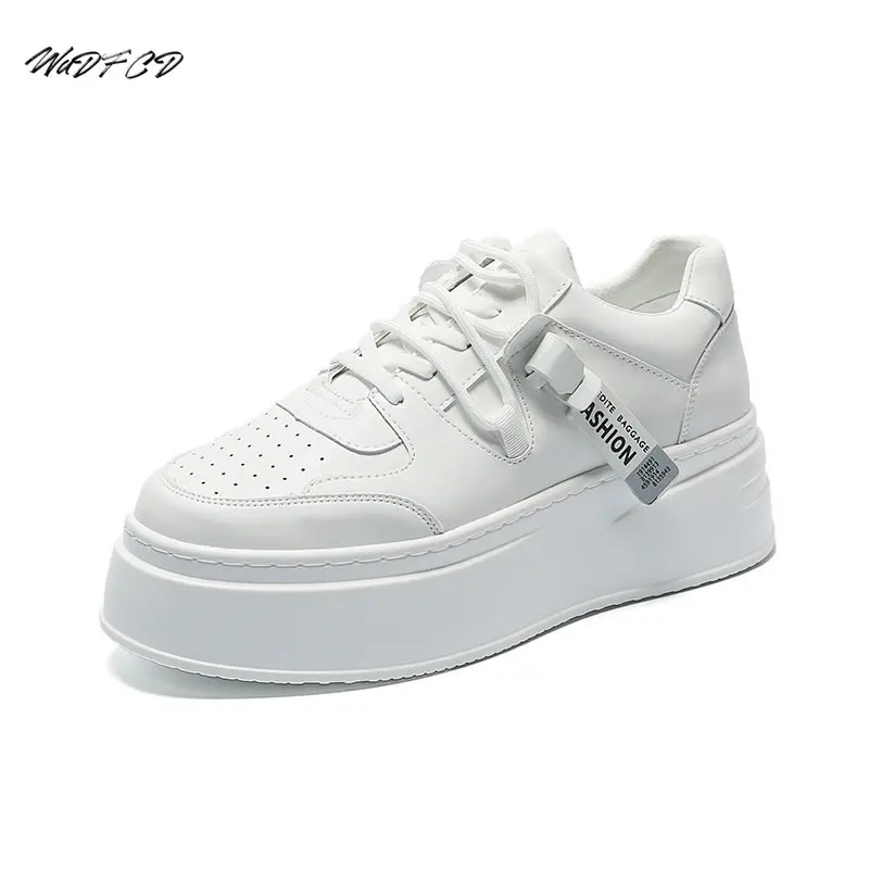 Sneaker Casual Men Designer White Board Shoes Fashion Microfiber Leather Breathable Height Increased Flat Platform Running Shoes 6