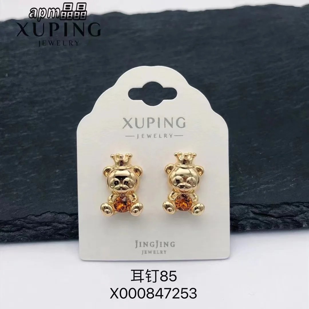 Xuping Jewelry Store New Arrival Charm Gold Plated Lovely Crystal Earrings for Women Girl Jewellery Gift