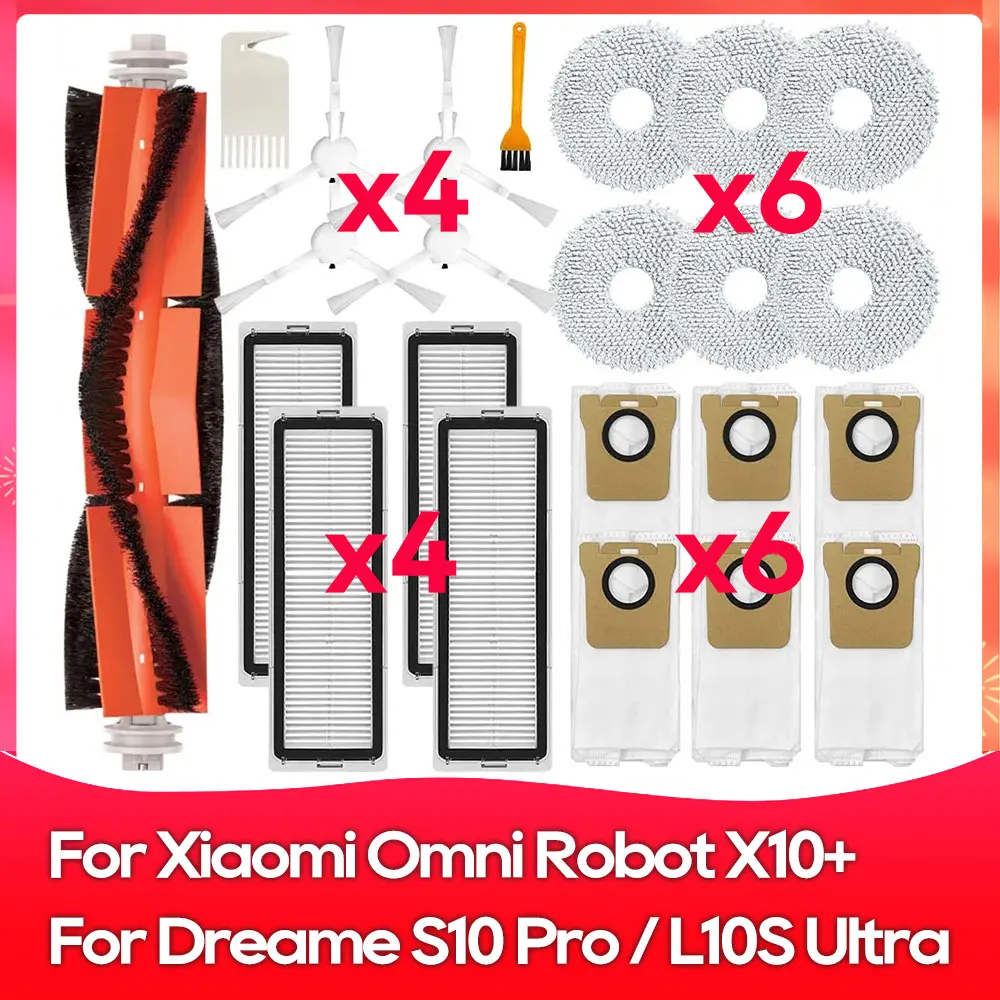 Adequado para Xiaomi Mijia Omni Robot X10+dreame S10 Prodreame L10s Ultra Escova Lateral Filtro Mop Peça de Reposição para Aspirador de pó Robô