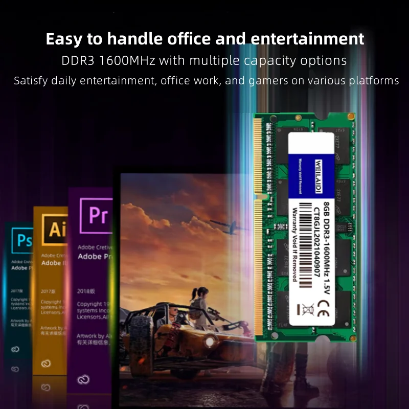 노트북 메모리 RAM 업그레이드 DDR3 DDR3L 2GB 4GB 8GB 1066 1333 1600MHz SODIMM 204핀 PC3L-10600 12800