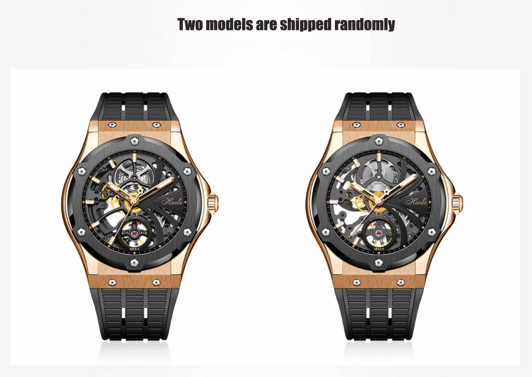 Haofa Automatic Mechanical Men's Watch with Skeleton Double-Side Hollow Dial Sapphire Mirror NTPT Carbon Fiber Stainless Steel Bezel Lumino 並行輸入品 : Haofa 3D Carved Shark Mechanical Watch for Men