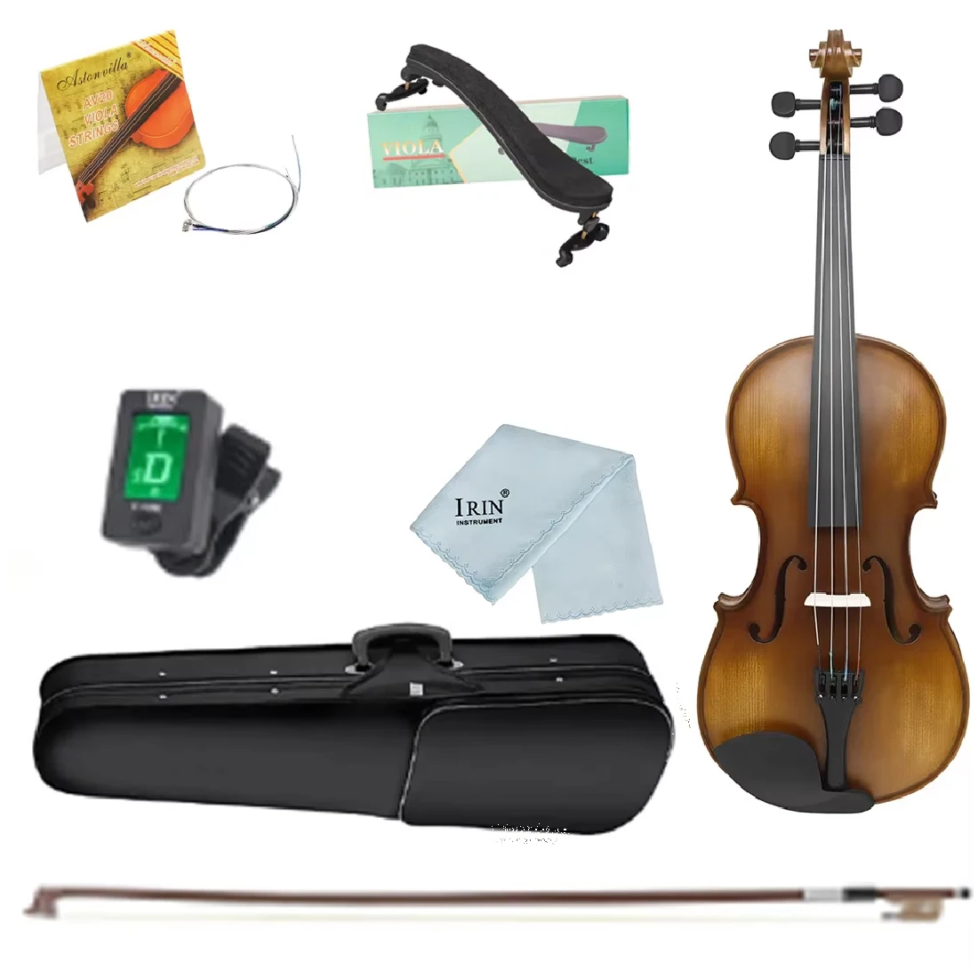 Astonvilla 4/4 Viola Spruce Panel Viola Set Professional String Instrument for Performances Exam Grading Accompaniment