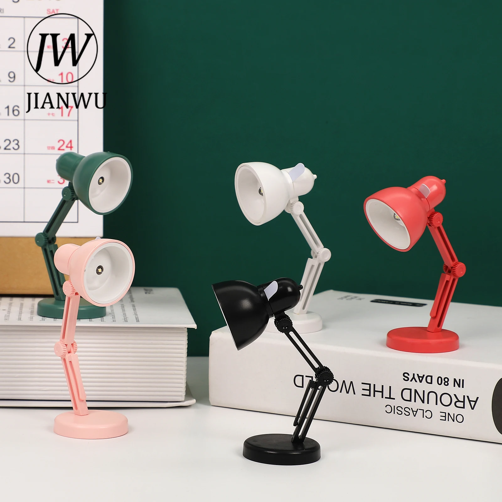 JIANWU roztomilá mini LED stůl lampa vyměnitelná přenosné čtení pomocných psací stůl lampa záložka nástroje kawaii papírnictví vyučváné zásoby