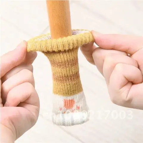 

Cartoon Home Decor 4Pcs Cat Paw Table Foot Socks Chair Leg Covers Floor Protectors Non-Slip Knitting Socks for Furniture