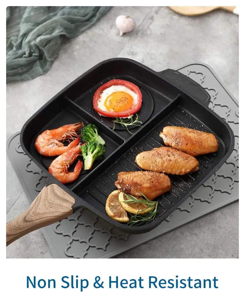 Silicone Drying Mats for Kitchen Counter Eco-Friendly Non-Slip Easy to Clean Heat Resistant Mat-Kitchen Gadgets Kitchen