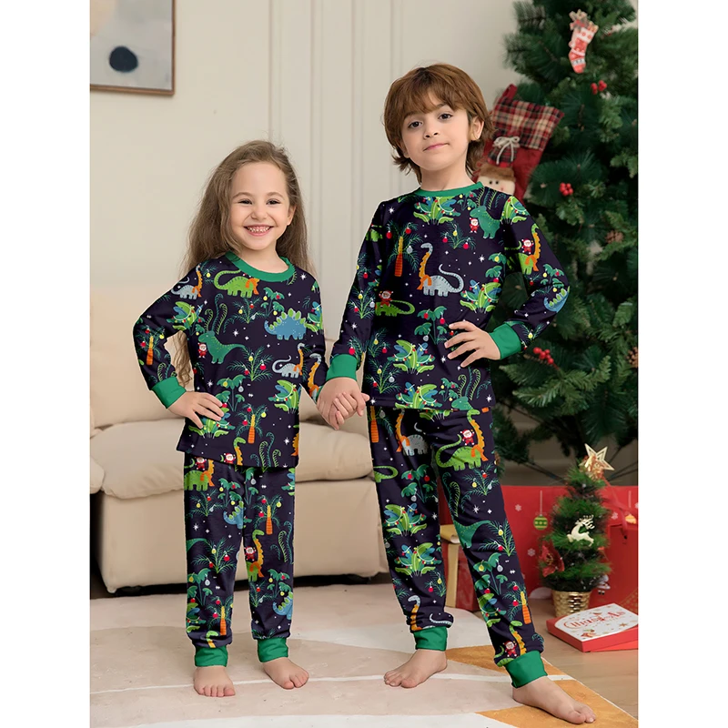 Dinosaur Family Pajama Sets Children Mom Dad Dog Pyjams Outfit Halloween Christmas Parent-child Snug Fit Romper