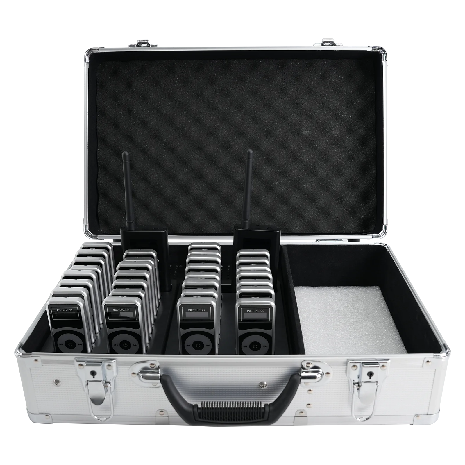 Retekess TT026 Tragbare 32-Slot-Ladebox Aufbewahrungsbox für Retekess T130P Kabelloses Tourguide-System Audio-Set – Detail 1