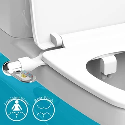 Ultra-Thin Non-Electric Bidet Attachment with Dual Nozzles and Adjustable Water Pressure (7-8 North America)