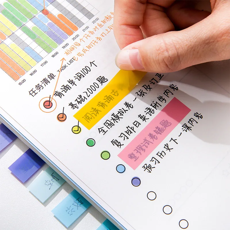 1600 Sheets Transparentes Sticky Notes Self-Adhesive Annotation  Read Books Bookmarks Tabs Notepad Aesthetic Stationery 3