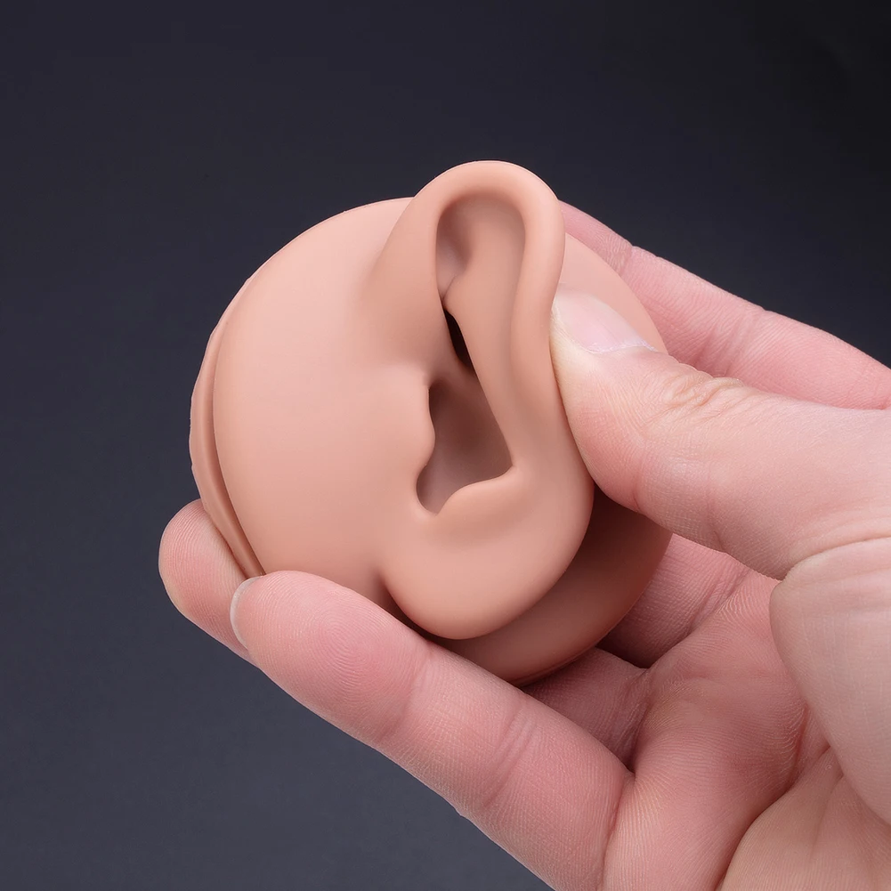 Silicone Human Mouth Nose Ear Tongue Model Simulation Face Model Display Stand Piercing Jewelry Display Teaching Tool 1pc silicone face model