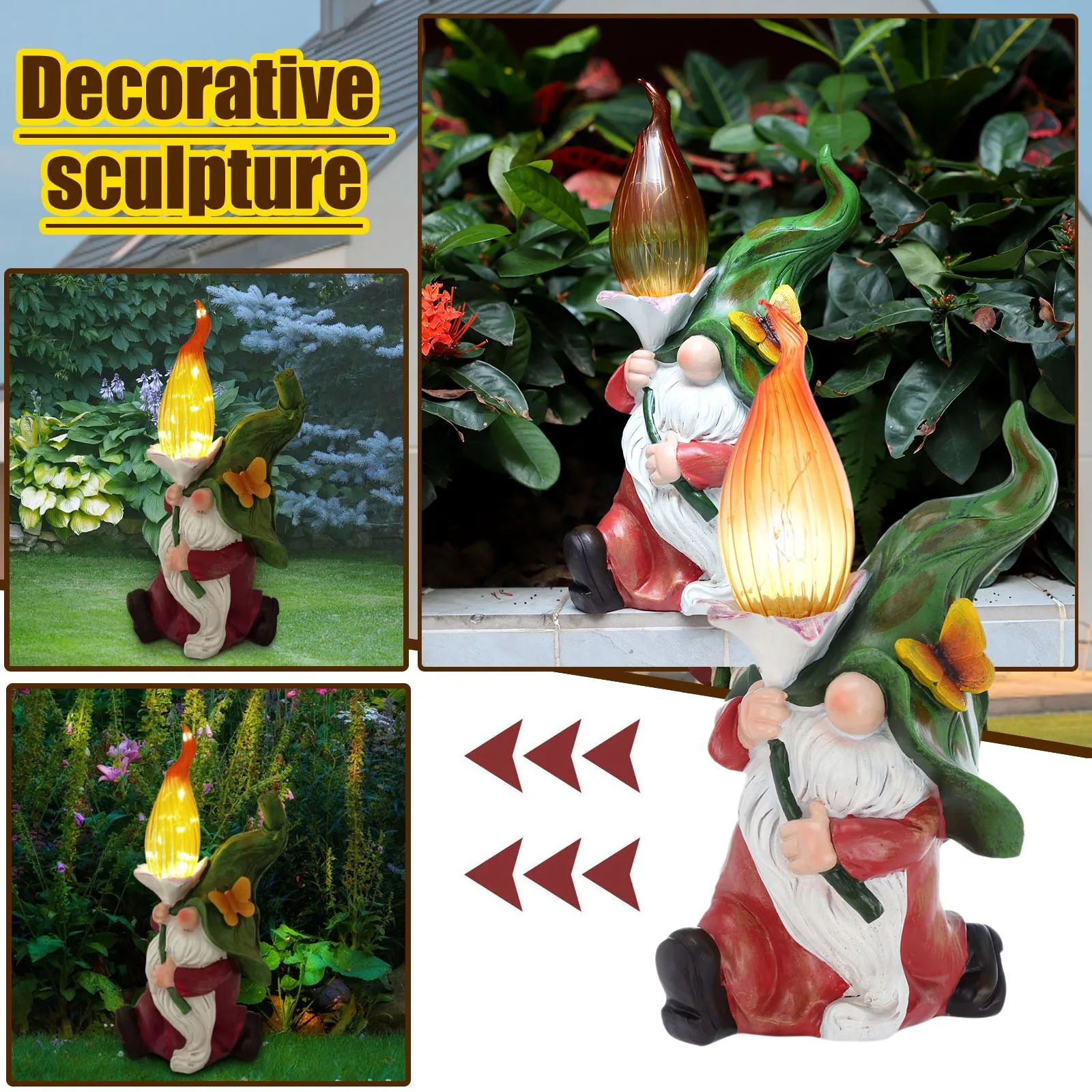 

Light With Solar Resin Decoration Dwarf Dwarf Garden Statue Decoration & Hangs Gnome Garden
