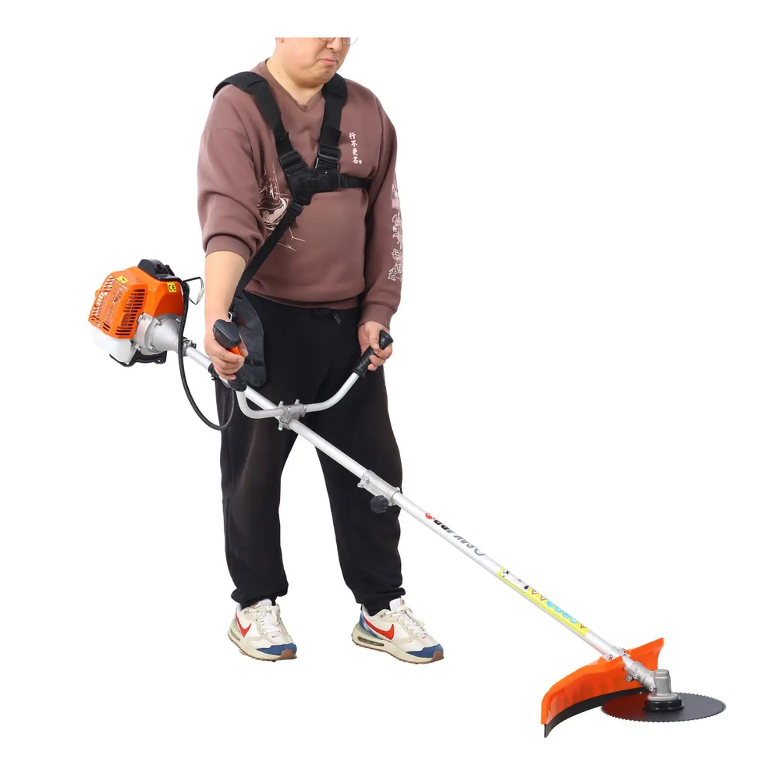 Powerful Petrol Brush Cutter 52cc 2 Stroke Engine with Multifunction Attachments for Lawn and Garden Care
