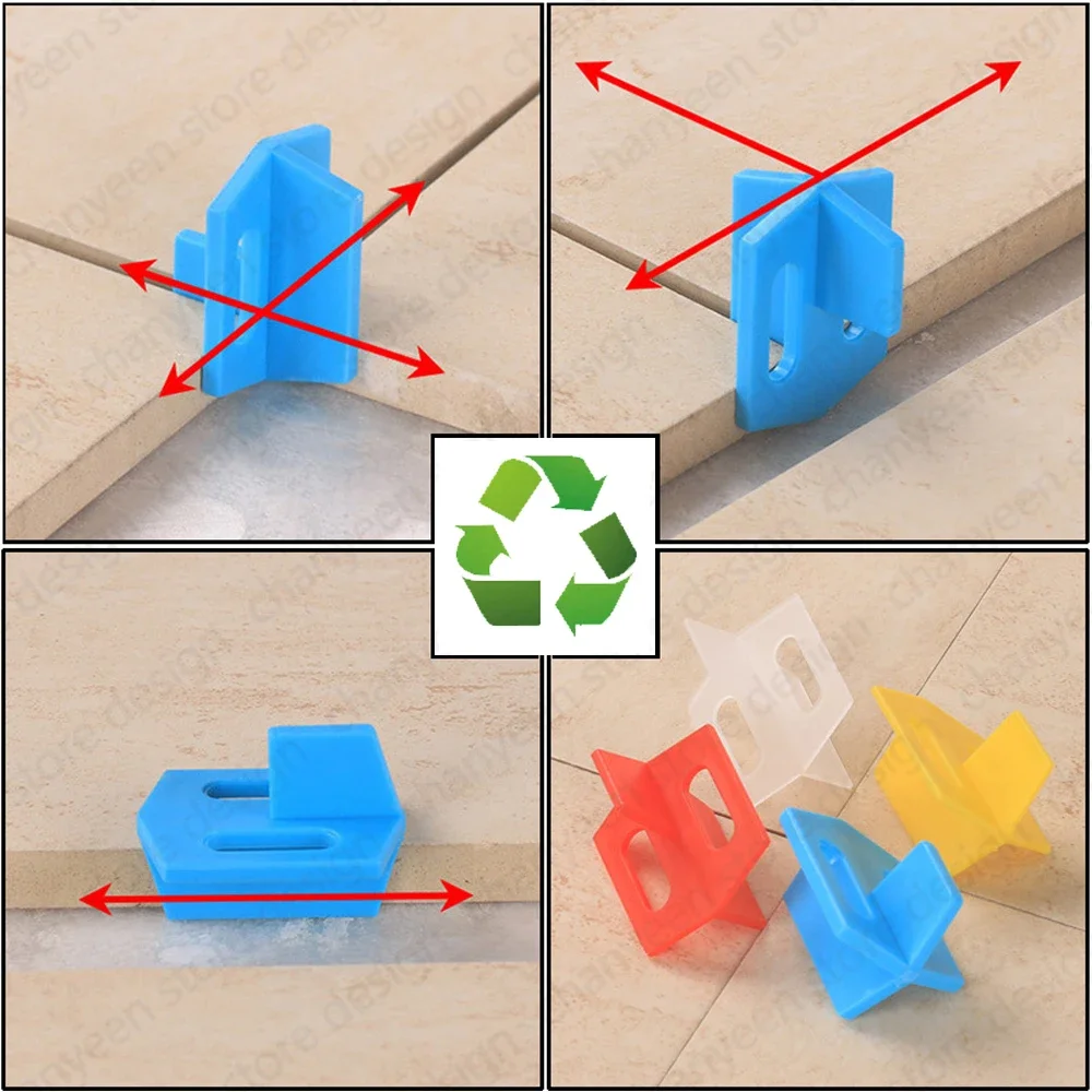 50/100Pcs 3in1 Tile Spacers Clips Wedge Ceramic Leveling System for Floor Wall Tile Gap Leveling System Construction Tools tile spacers tile leveling clips tile leveling tools