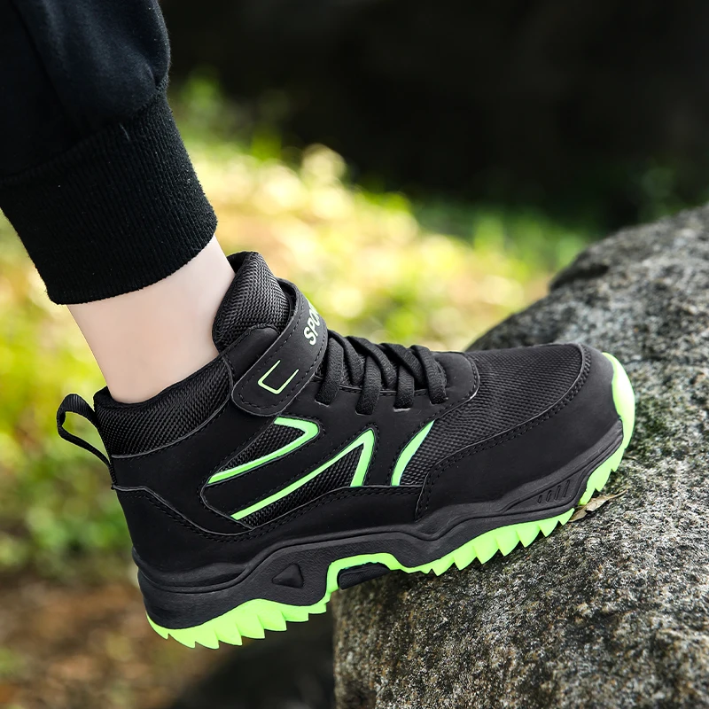 Sports Shoes Baby Shoes Kids Sneakers Kids Shoes Kids Sports Shoes Children Casual Luminous Shoes For Boys Breathable Sneaker Winter Warm Plush Kids Hook&Loop Non-slipl Hiking Sports Shoes