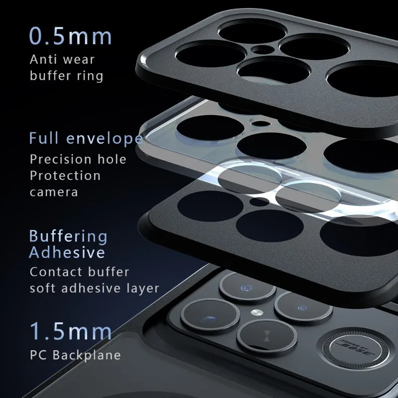 Shockproof Protective Magnetic Case with Wireless Charging Back Cover