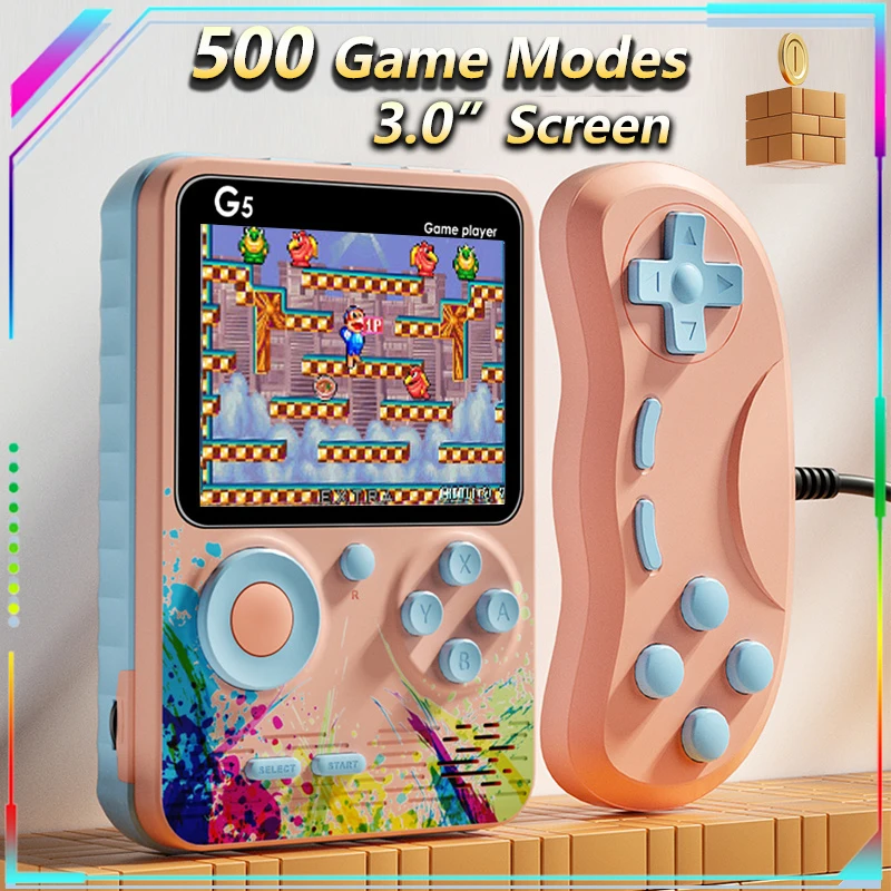 Hot G5 Macchina Da Gioco Portatile Elettronica Retrò Portatile 500 Giochi Incorporati Mini Classic Single Person Double Toys For Boys Gift