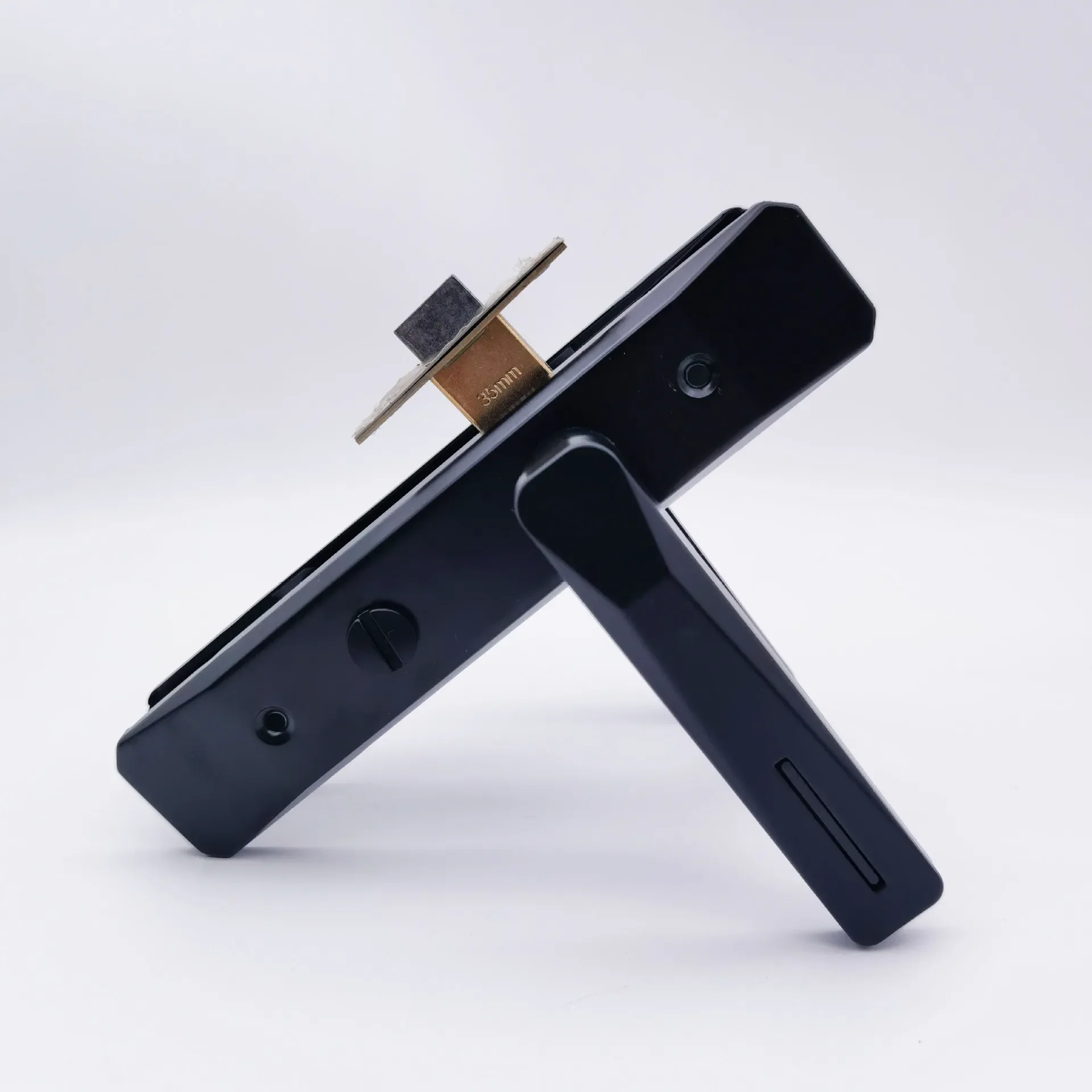 Black Toilet Door Handle Lock New Simple Bathroom Lock Plastic Handle