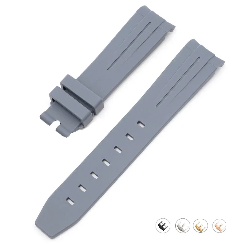 Silicone Diving Sport Watch Band – Waterproof Curved End Rubber Strap