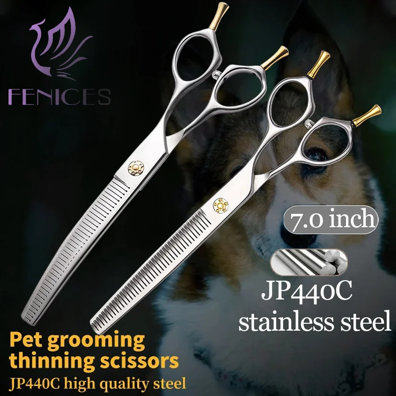

Профессиональные ножницы для груминга домашних животных Fenlces JP440c, 7 дюймов