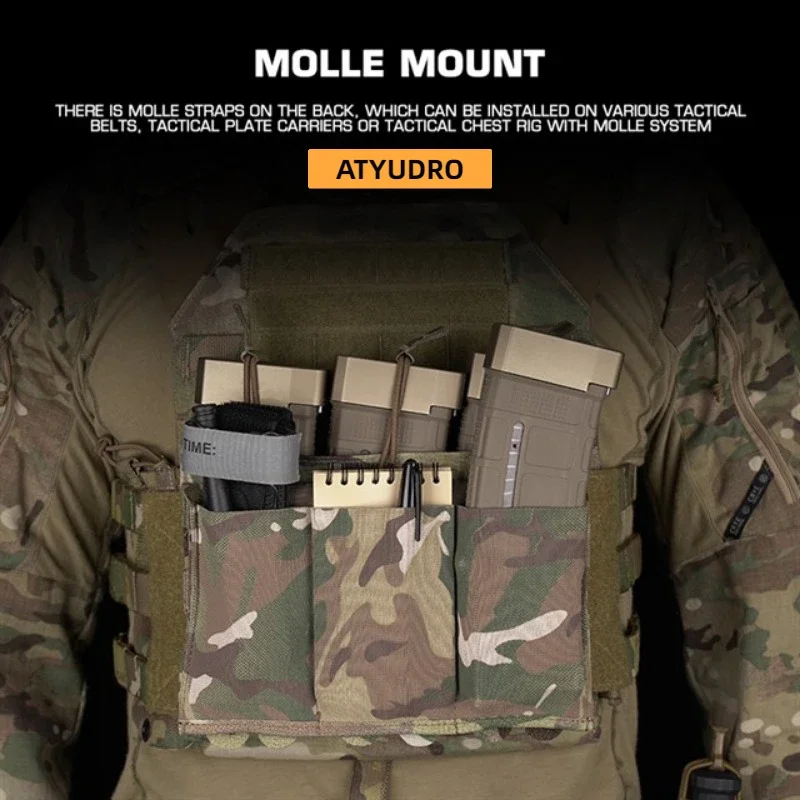 Magazine Storage Bag 5.56/7.62mm Triple Mag Pouch Hunting CS Wargame Molle System Accessories