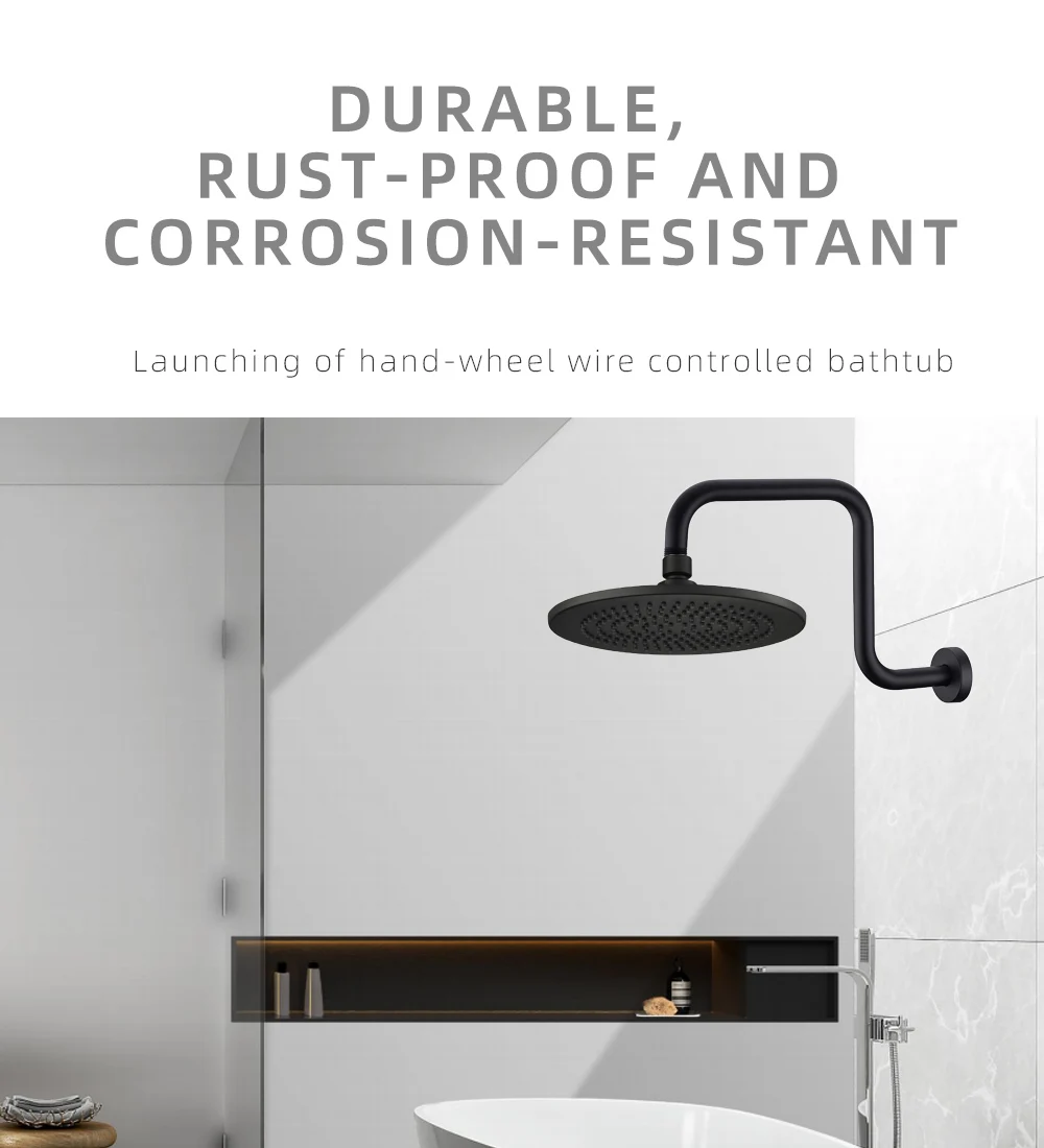 Description Picture 2 of itemBathroom Shower Arm Elbow Accessories Wall Mounted Rainfall Head Bracket Pipe Bath Tube Replacement 304 Stainless Steel Flange