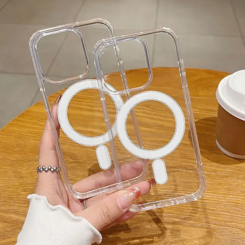 Enhanced Magnetic Wireless Charging Clear Phone Case Cover