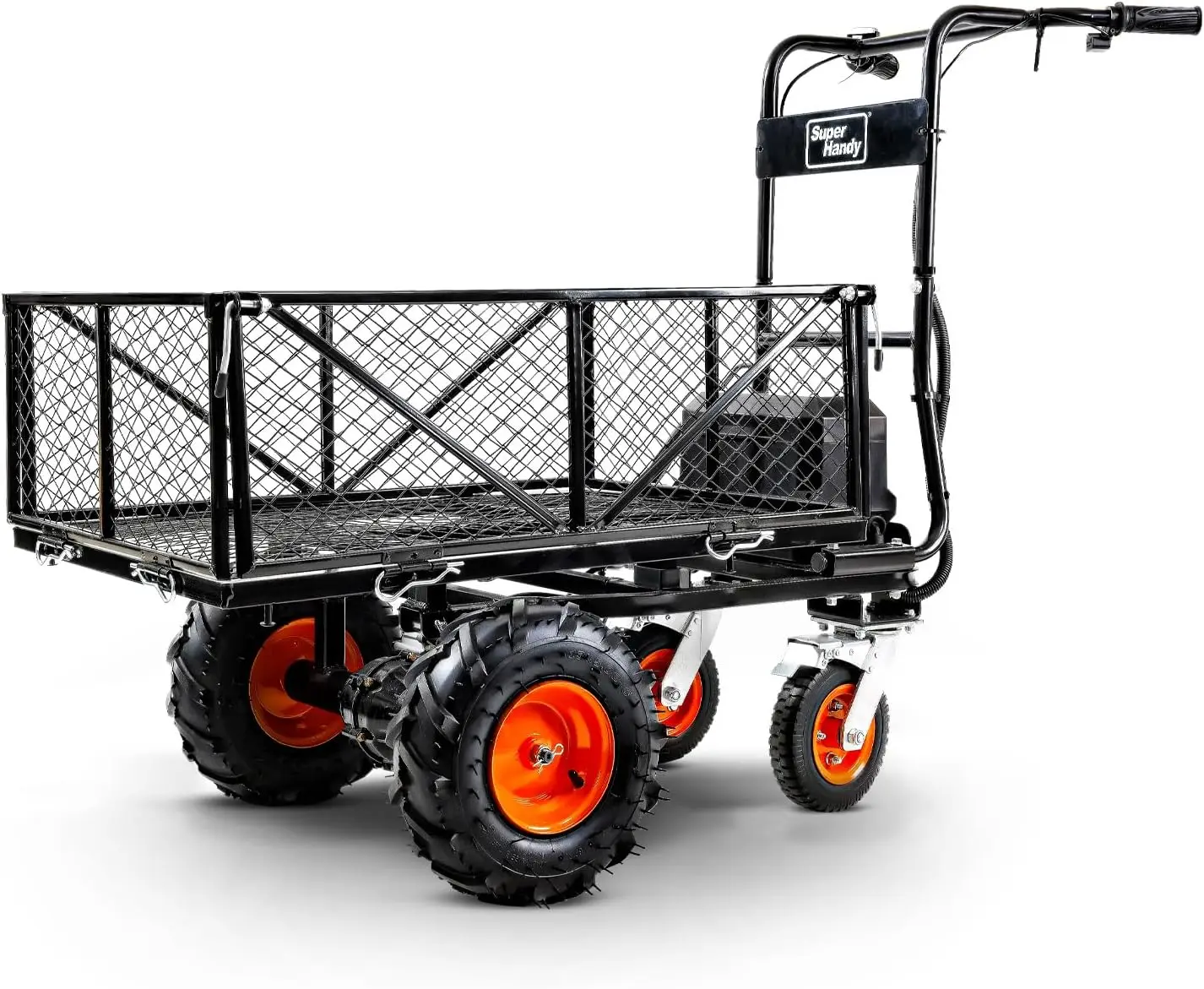 

SuperHandy Utility Service Cart Power Wagon Wheelbarrow Electric 48V DC Li-Ion Powered 660Lbs Load and 1000Lbs+ Hauling Capacity
