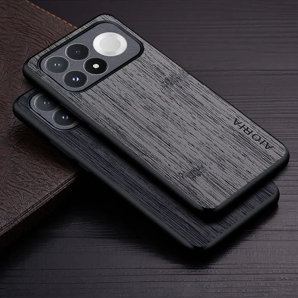 Premium Wood Grain PU Leather Phone Case - Sleek and Stylish Cover