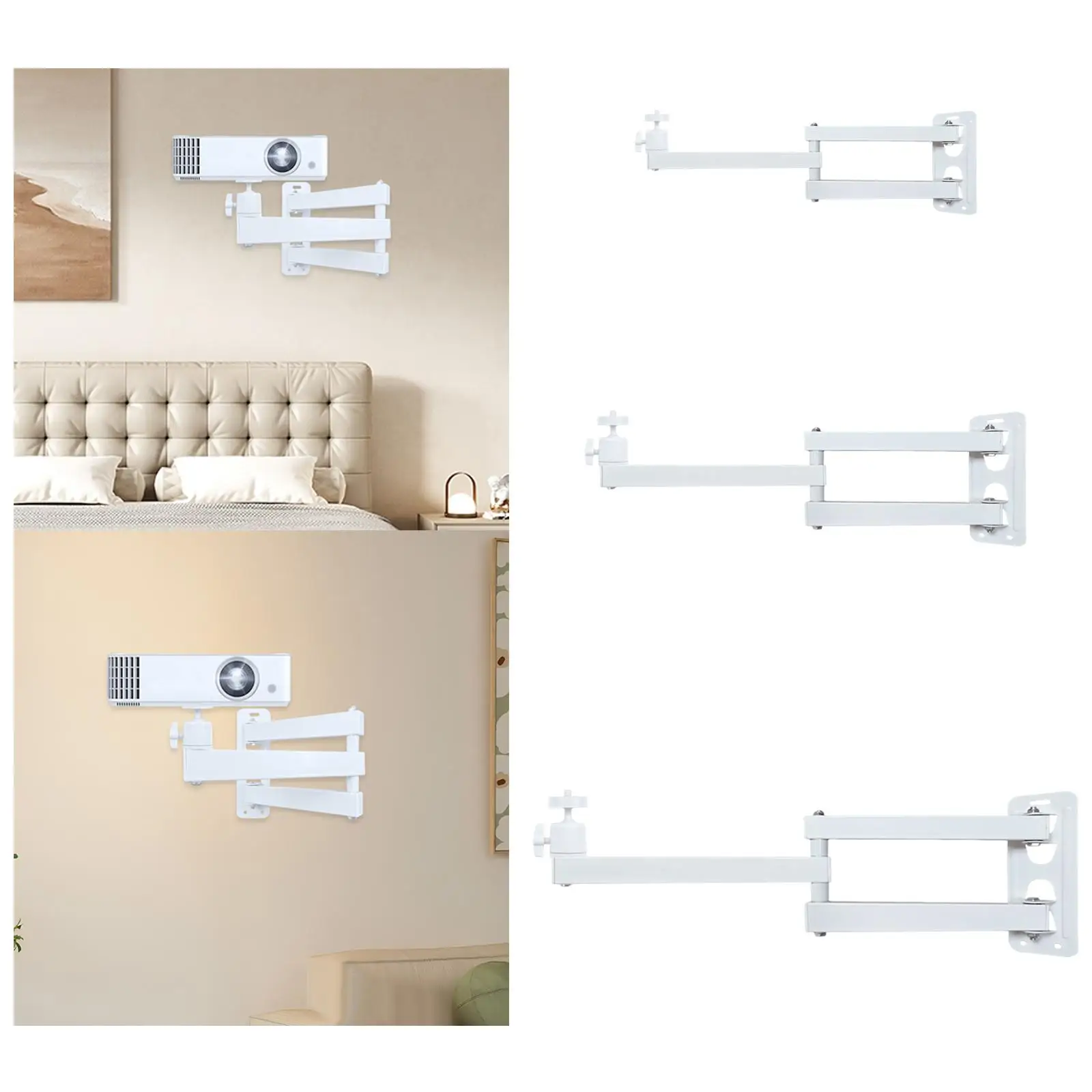 Projector Wall Mount Bracket Heavy Duty Adjustable Metal Projector Shelf 1/4 Projector Wall Mount Bracket Heavy Duty Adjustable Metal Projector Shelf 1/4