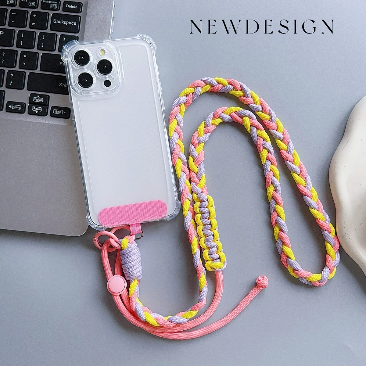 Adjustable Crossbody Phone Lanyard with Universal Case Connector