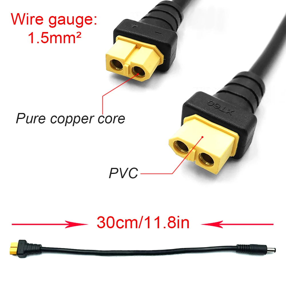 XT60 ϼ ÷ ͸ Ŀ ̺,  ͽټ 14AWG Ǹ ̾, RC ͸ Ϳ, 5.5*2.1mm, 5.5*2.5mm