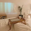 Portable Natural Bamboo Bed Tray Breakfast Laptop Desk Reading Gaming Desk Folding Table Useful Simple Kitchen Tool 3
