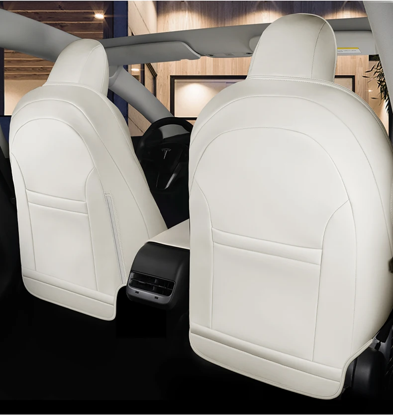 For Tesla Model 3 Y Custom Fit Car Seat Cover Accessories For Tesla 360 Degree Full Covered Perforated Artificial Leather