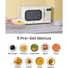 Retro Small Microwave Oven with Compact Size, 9 Preset Menus, Position-Memory Turntable, Mute Function, 0.7 Cu Ft/700W 3