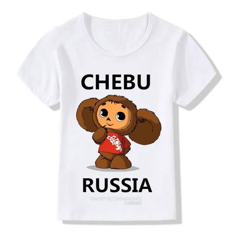 

Кавайная одежда Chebu, футболки с рисунком русской мультяшной обезьяны, летние забавные женские и мужские футболки с рисунком животных, повседневные футболки, топы