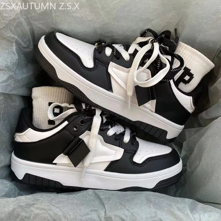 Zapatillas de deporte de moda para hombre y Mujer, zapatos deportivos informales con patrón, planos con cordones, para monopatín, 2023