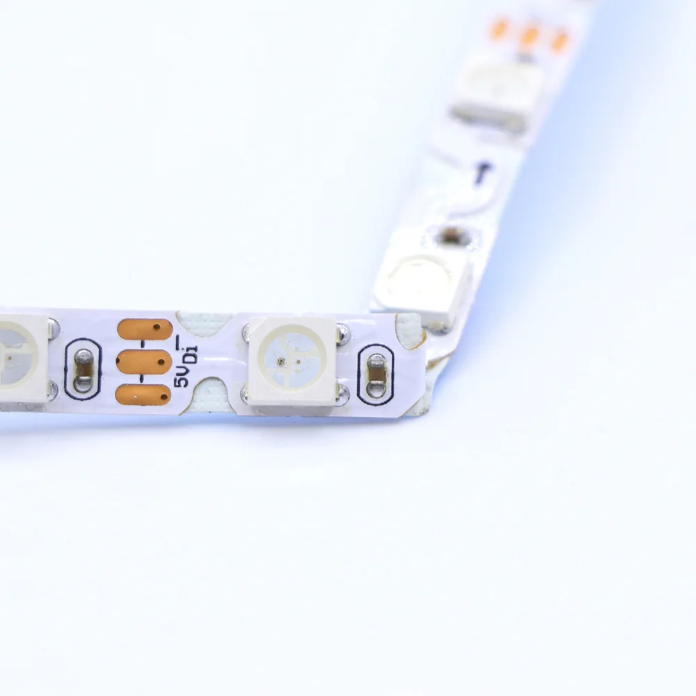 1/2/3/4/5M S자형 벤더블 타입 주소 지정 가능 WS2812B 5mm 8mm PCB ws2812 RGB LED 픽셀 스트립 60leds 60픽셀/m 5V 풀컬러