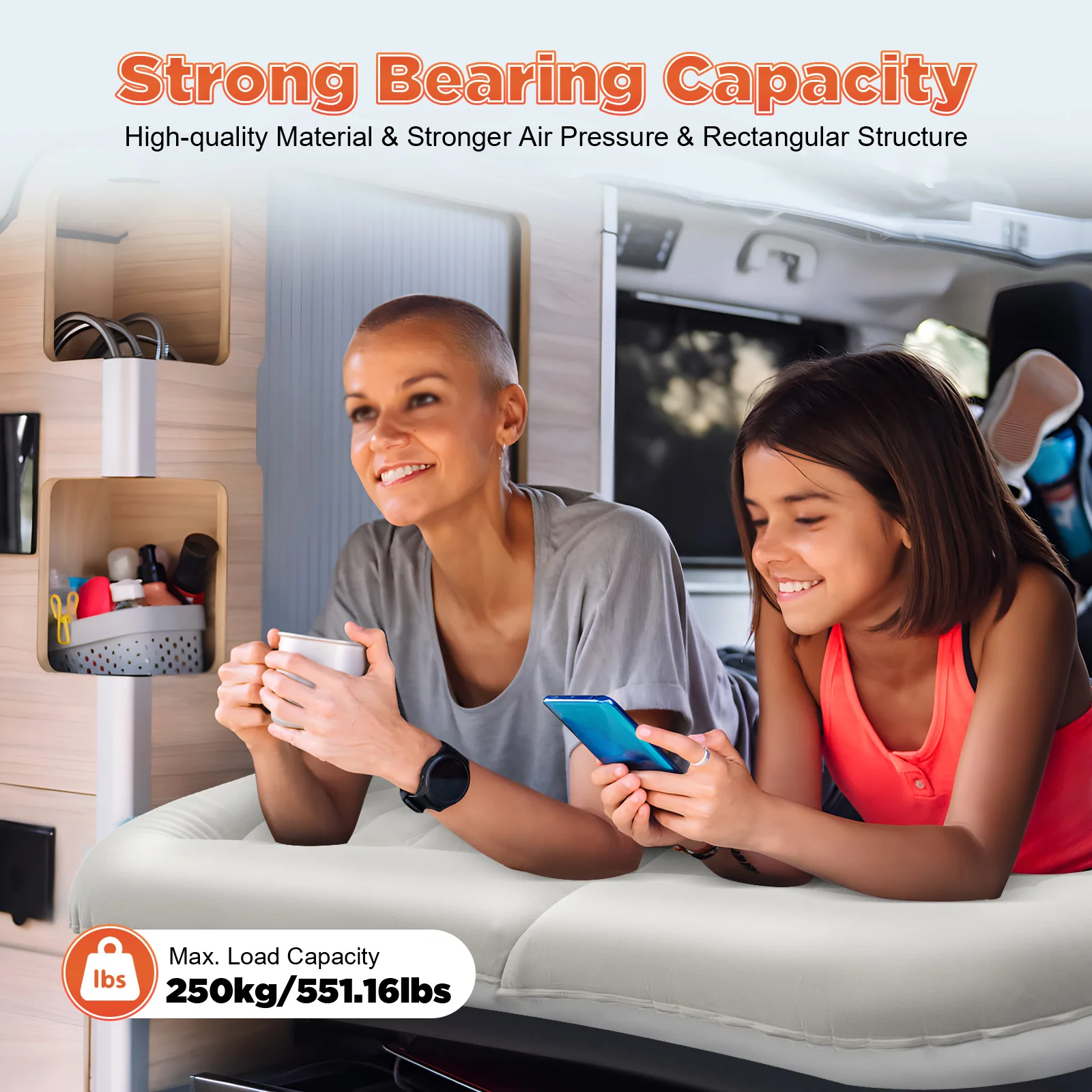 For SUV Truck Van Car Air Bed Inflatable Cushion Air Mattress Backseat with Pump