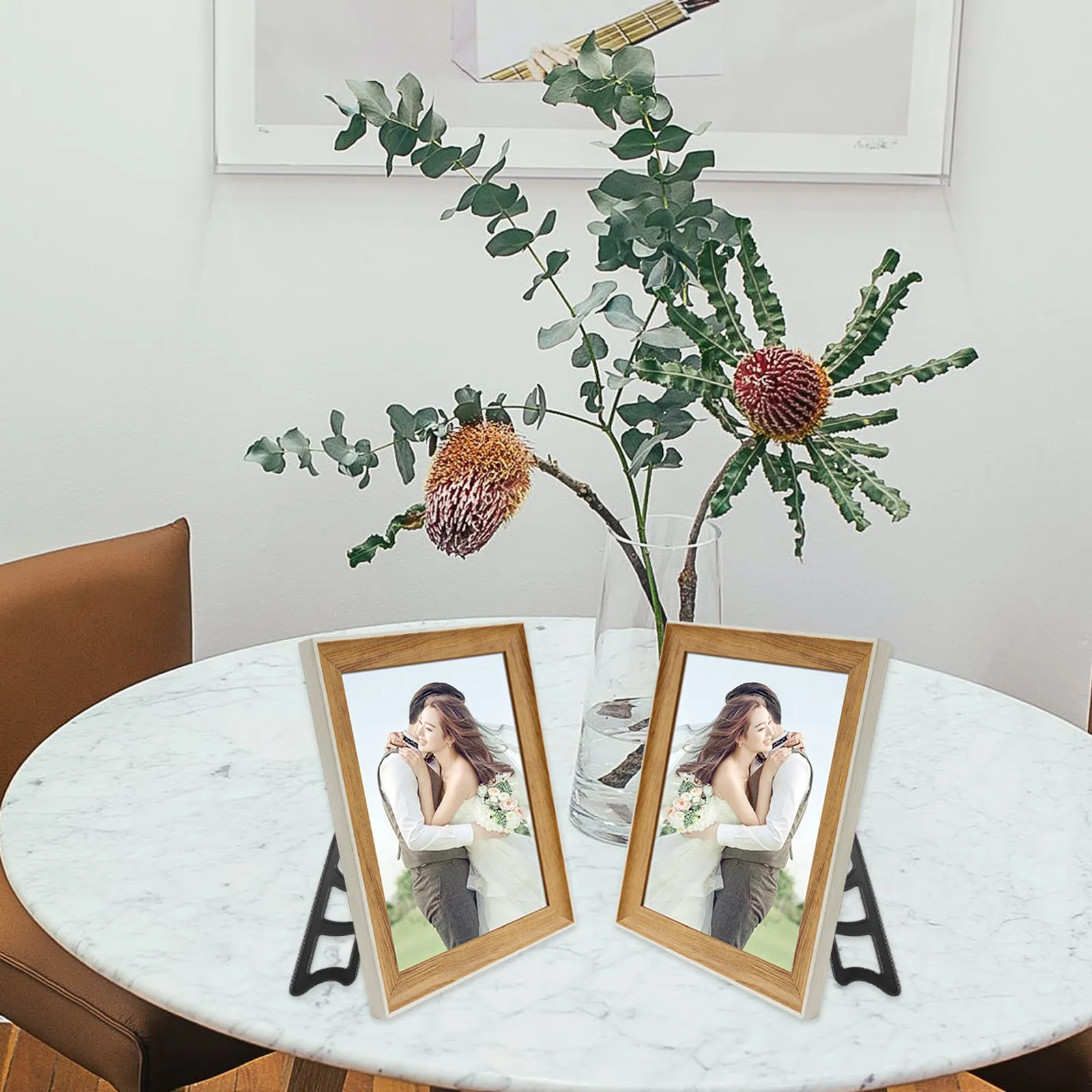 Black Trapezoid Photo Frame Display Stands For Desktop Home Decor_voghion.com