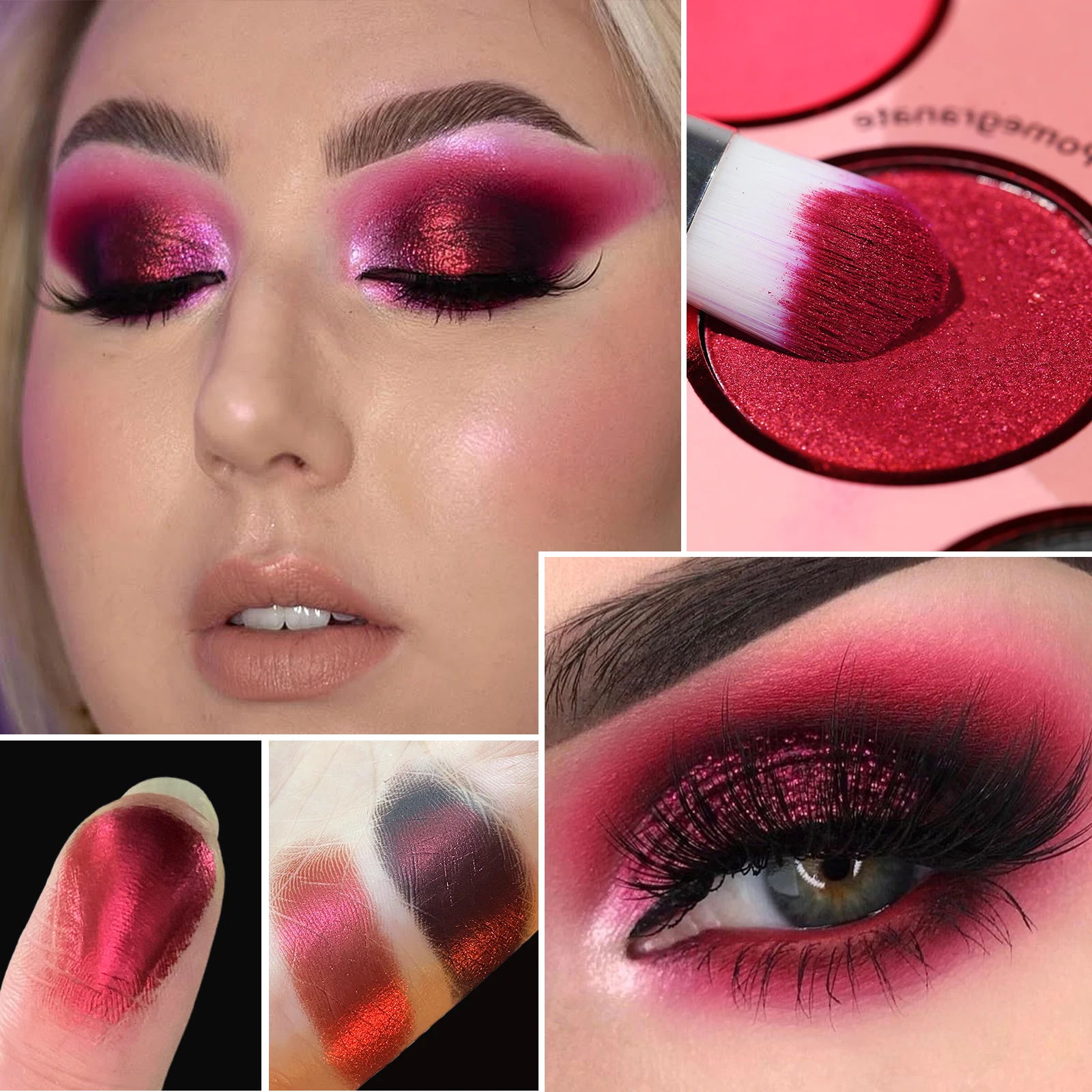 12 Color Red Eyeshadow Palette Makeup Ultra Pigmented Blending Bright Dark Hot True Red Eye Shade Shimmer Eye Shadow