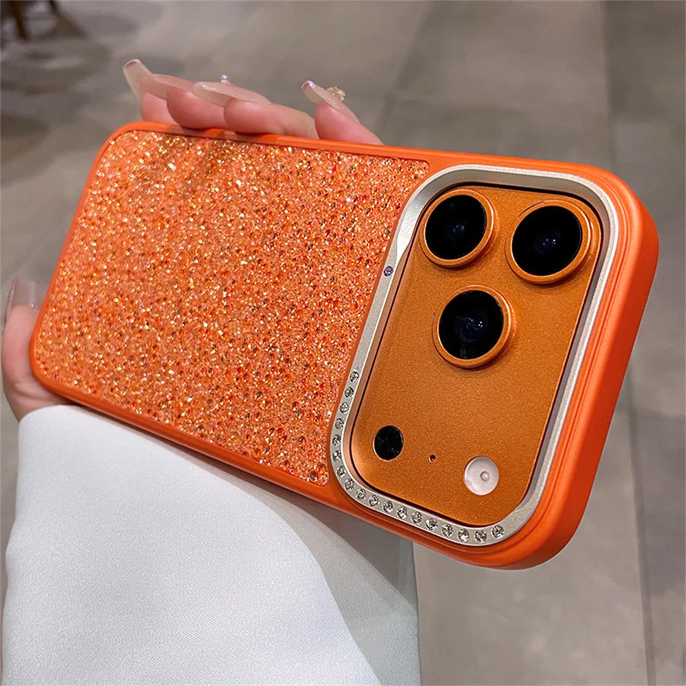 Luxurious Glitter Colorful Diamond Phone Case with Bling Lens Frame and Shockproof Protection