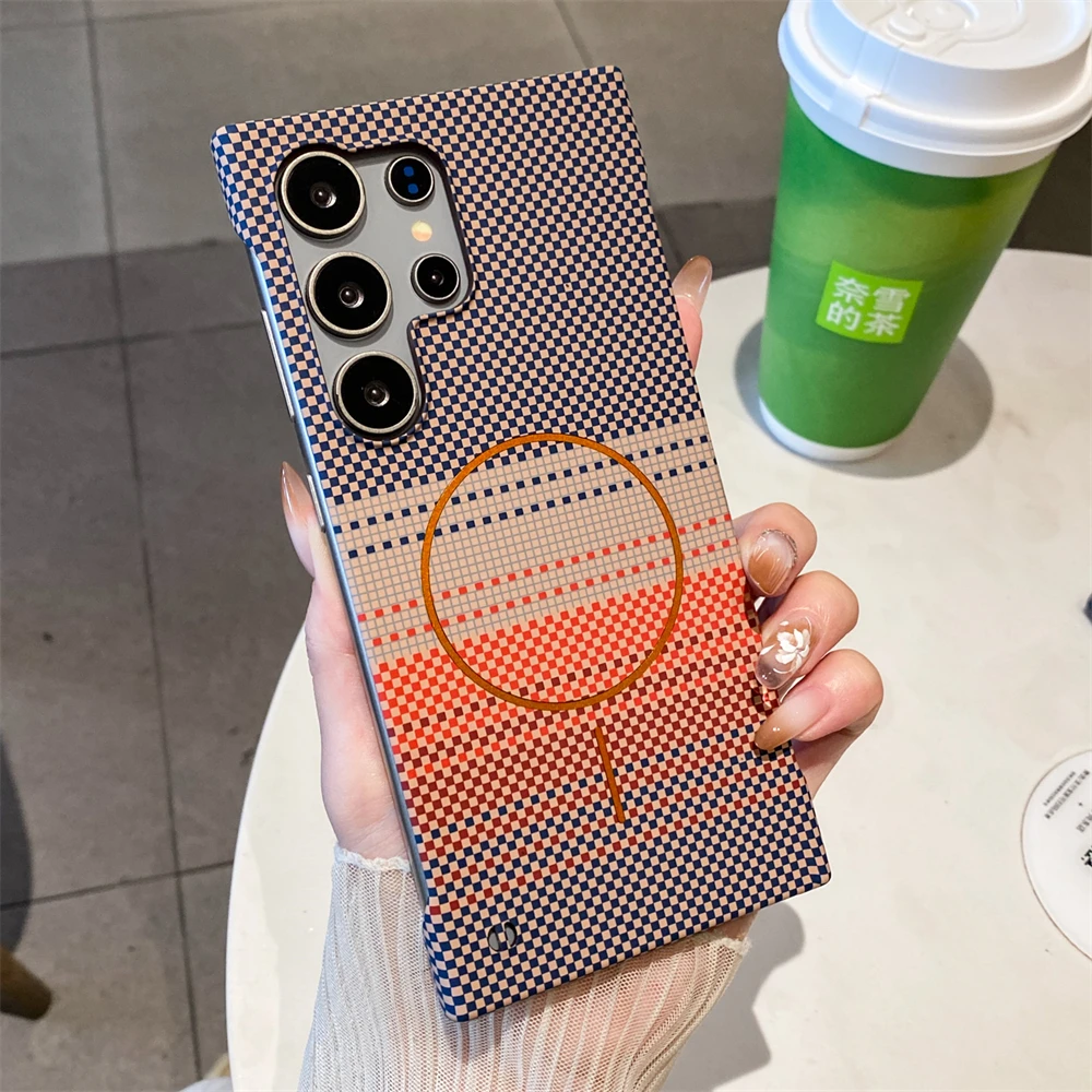 Ultra Slim Carbon Fiber Magnetic Case with Wireless Charging Compatibility
