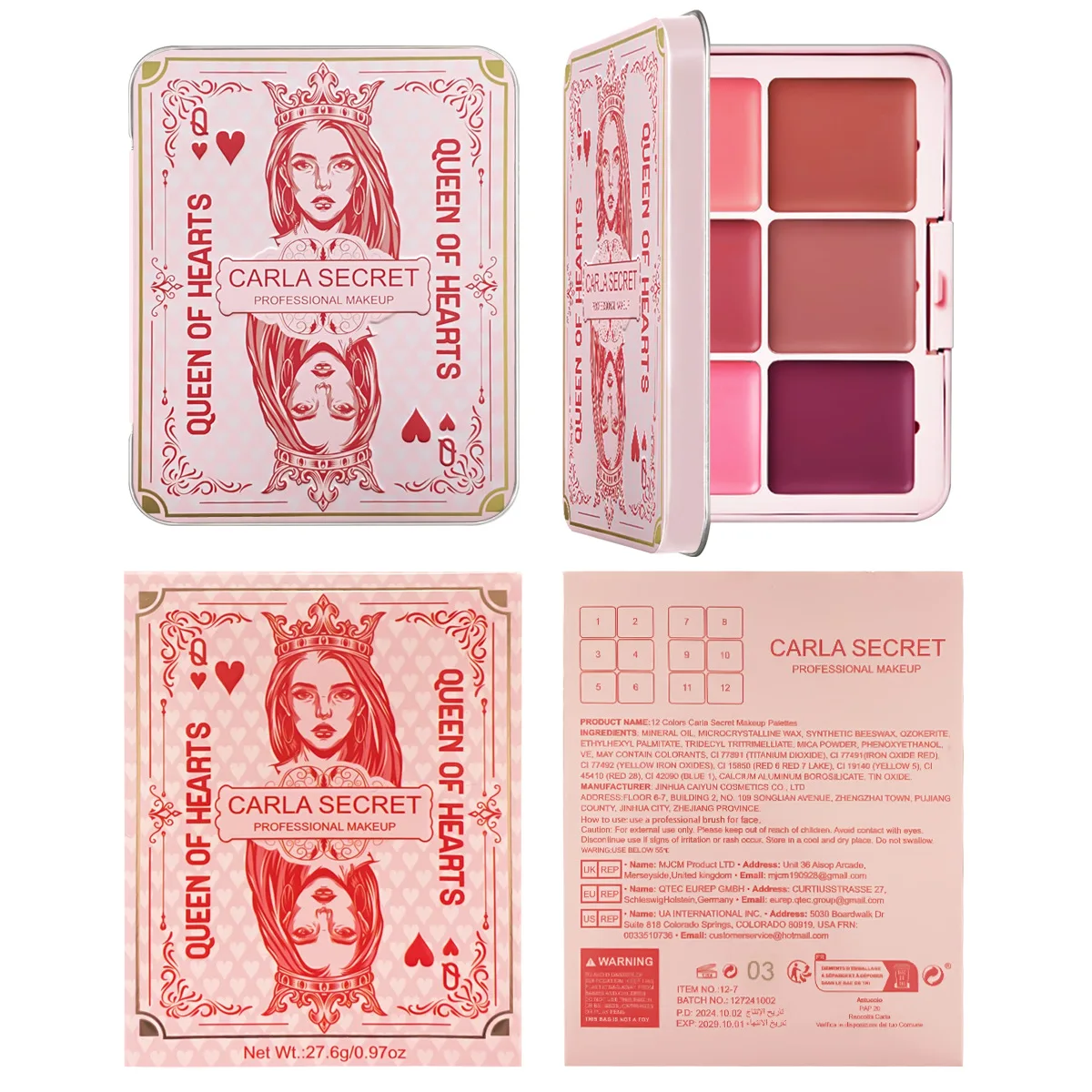 12-Color Iron Box Rouge Plate One Plate of Multi-purpose Natural Matte Concealer Blush Cream Contour and Highlighter Palette 5