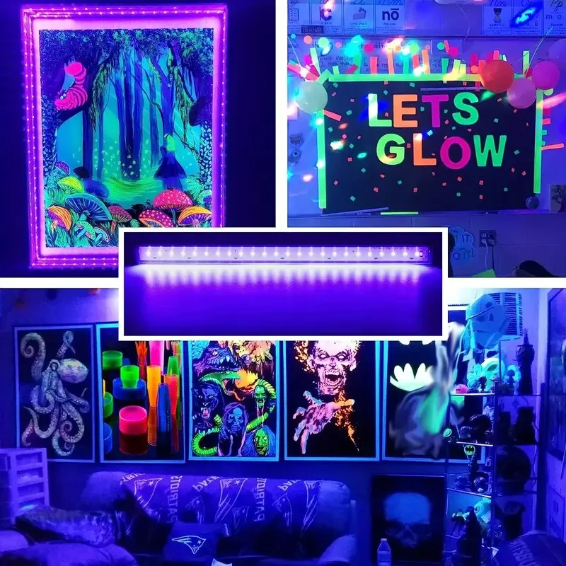 LED Black Light 5W 395nm 400nm T5 UV Blacklight Bar for Fluorescent Tapestry Poster Body Paint Glow Halloween Decor Xmas Party